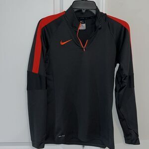 Nike DK Gray & Orange LS Womens 1/4”” zip running marathon jacket sweatshirt